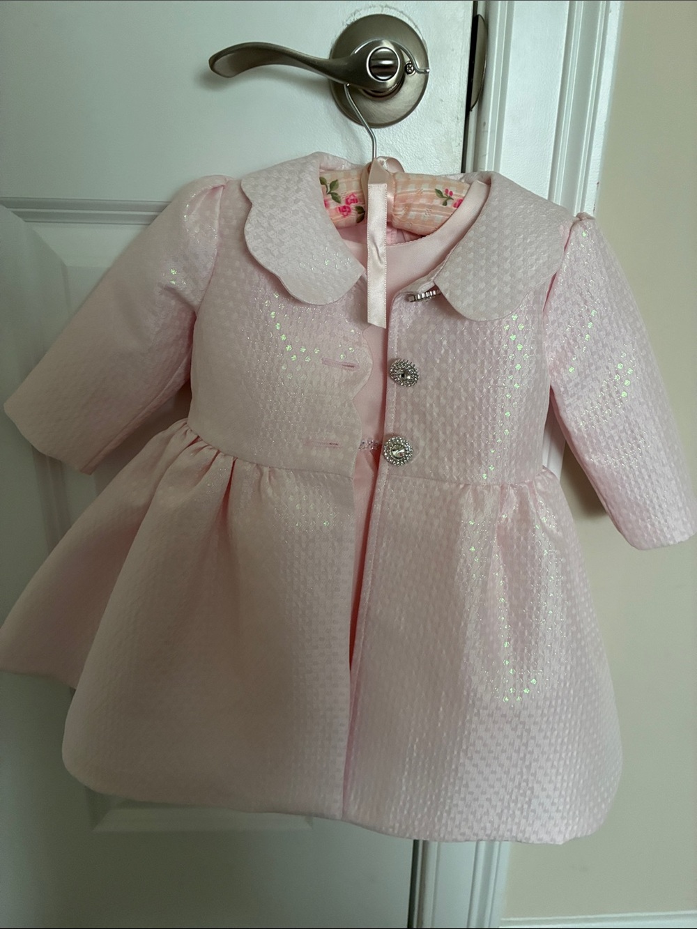 Blueberi Boulevard Baby Pink Sparkle Coat Jacket and dress